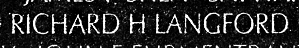 langford's name engraved in the Wall